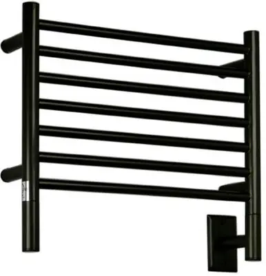 Worldwide Shipping Amba Jeeves HSMB-20 H Straight Electric Heated Towel Warmer - Matte Black - 20-1/2" W x 18" H