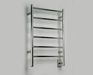 Amba Jeeves JSP-20 J Straight Electric Heated Towel Warmer - Polished Stainless - 20-1/2" W x 31" H Crafted