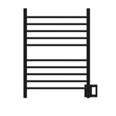 Amba RWH-SMB Radiant Hardwired + Plug-in Combo Straight 10 Bar Towel Warmer - Matte Black Limited Offer