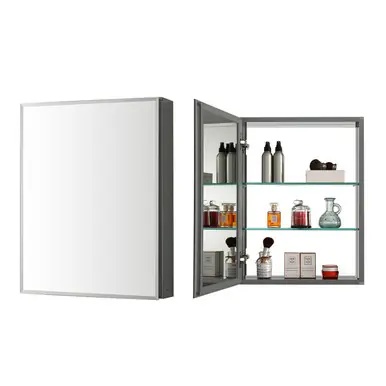 Place Order Blossom 20" Wide x 26" High Aluminum Medicine Cabinet with Mirror - MC8 2026