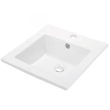 Factory Price Blossom Ceramic Sink 16" X 16" Top-Mount Square - White - C04 1818