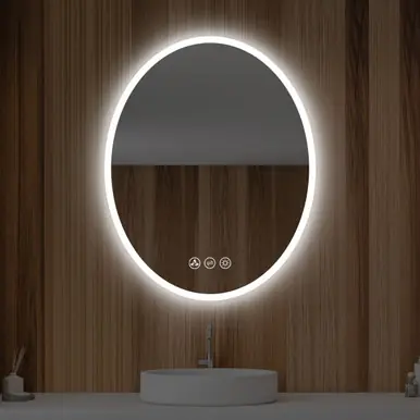 Trending Blossom LED M6 2030 Oval 20'' Wide x 30" High LED Mirror With Frosted Sides