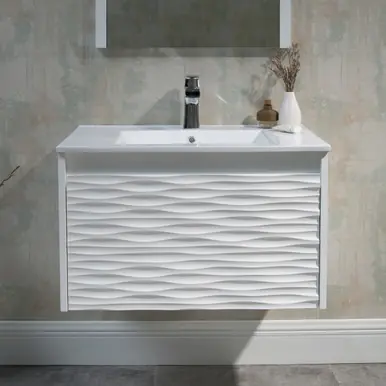 Blossom V8008 30 01 C Paris 30" Floating Bathroom Vanity With Sink - Glossy White Today Only