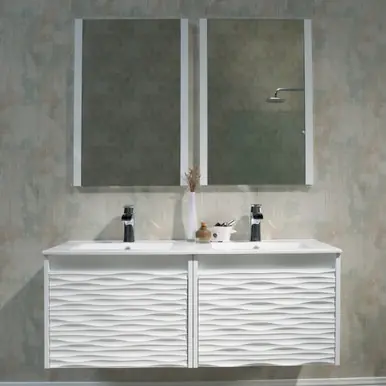 Blossom V8008 48 01 M Paris 48" Floating Bathroom Vanity With Sink & Mirror- Glossy White While Supplies Last