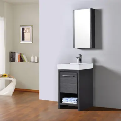 Order Now Blossom V8014 20 16 C Milan 20" Freestanding Bathroom Vanity With Sink - Silver Grey
