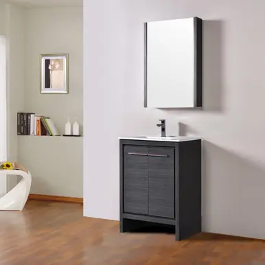 Discount Blossom V8014 24 16 C Milan 24" Freestanding Bathroom Vanity With Sink - Silver Grey