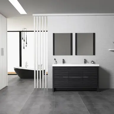 Blossom V8014 60 16 M Milan 60" Freestanding Bathroom Vanity With Sink & Mirror- Silver Grey Flash Sale