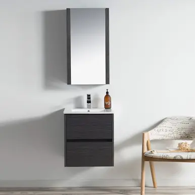 Blossom V8016 20 16 C Valencia 20" Floating Bathroom Vanity With Sink - Silver Grey New Release
