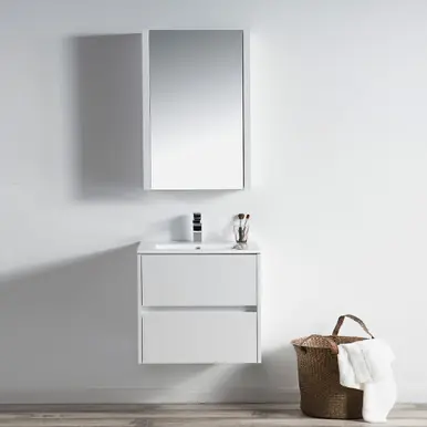 One Day Deal Blossom V8016 24 01 MC Valencia 24" Floating Bathroom Vanity With Sink & Medicine Cabinet - Glossy White