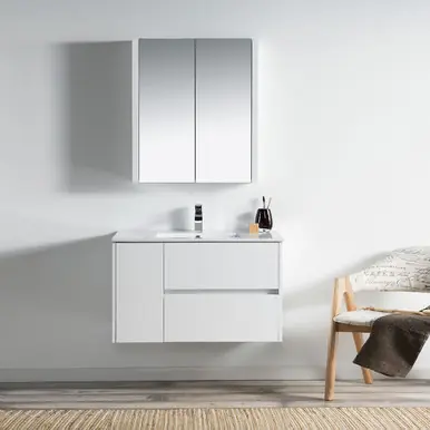 Blossom V8016 36 01 C Valencia 36" Floating Bathroom Vanity With Sink - Glossy White Express Delivery