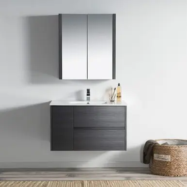 Sale Blossom V8016 36 16 MC Valencia 36" Floating Bathroom Vanity With Sink & Medicine Cabinet - Silver Grey