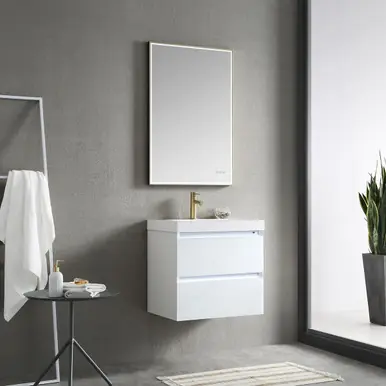 New Release Blossom V8018 24 23 A Jena 24" Floating Bathroom Vanity With Acrylic Sink - White