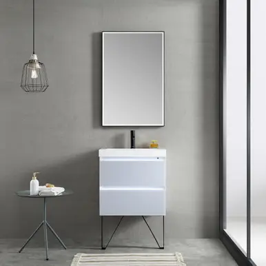 Blossom V8018 24 24 A Jena 24" Floating Bathroom Vanity With Acrylic Sink - Grey No Minimum Order