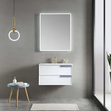 Blossom V8020 30 01 C MT12 Sofia 30" Floating Bathroom Vanity With Ceramic Sink, Metal Legs - White Worldwide Shipping
