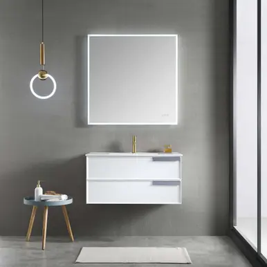 Blossom V8020 36 01 A MT12 Sofia 36" Floating Bathroom Vanity With Acrylic Sink, Metal Legs - White Flash Sale