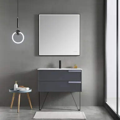 Special Discount Blossom V8020 36 15 A Sofia 36" Floating Bathroom Vanity With Acrylic Sink - Grey