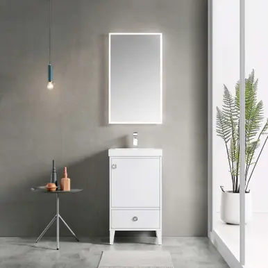Blossom V8023 20 01 A Lyon 20" Freestanding Bathroom Vanity With Acrylic Sink - White Price Cut