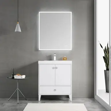 Clearance Blossom V8023 30 01 C Lyon 30" Freestanding Bathroom Vanity With Ceramic Sink - White