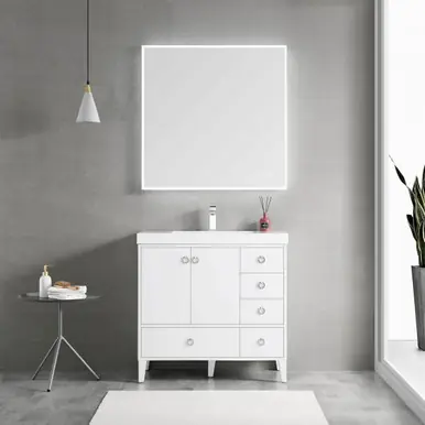 Blossom V8023 36 01 C Lyon 36" Freestanding Bathroom Vanity With Ceramic Sink - White Place Order