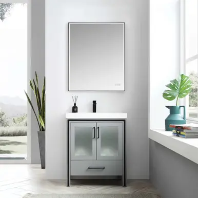 Discount Blossom V8024 30 15 C Birmingham 30" Freestanding Bathroom Vanity With Ceramic Sink - Grey