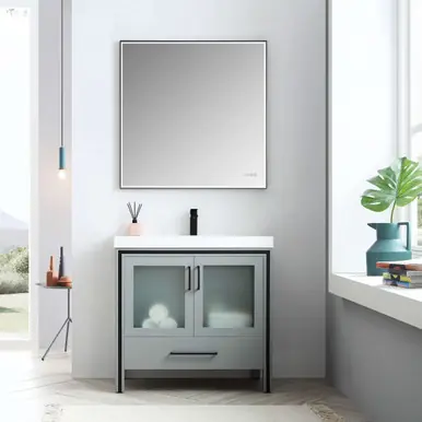 Blossom V8024 36 15 C Birmingham 36" Freestanding Bathroom Vanity With Ceramic Sink - Grey Best Choice