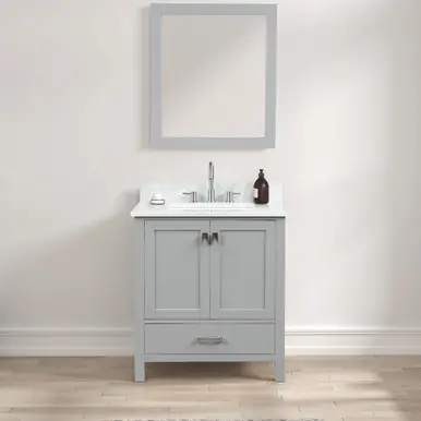 Best Choice Blossom V8026 30 15 CT Geneva 30" Freestanding Bathroom Vanity With Countertop & Undermount Sink - Metal Grey