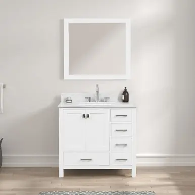 Brand New Blossom V8026 36 01 CT Geneva 36" Freestanding Bathroom Vanity With Countertop & Undermount Sink - Matte White