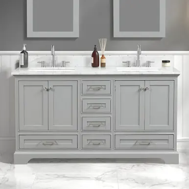 Blossom V8027 60 15 CT Copenhagen 60" Freestanding Bathroom Vanity With Countertop & Undermount Sink - Metal Grey Buy Online