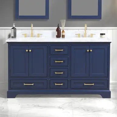 Blossom V8027 60 25 CT Copenhagen 60" Freestanding Bathroom Vanity With Countertop & Undermount Sink - Navy Blue One Day Deal