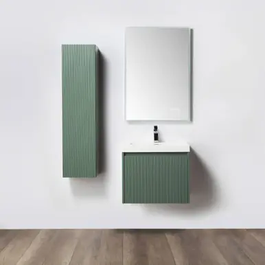 Blossom V8028 24 27 A SC Positano 24" Floating Bathroom Vanity with Sink & Side Cabinet - Aventurine Green Today Only