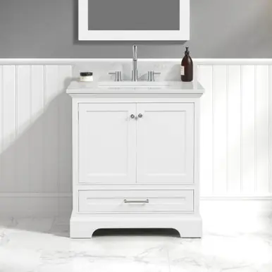 Blossom V8027 30 01 CT Copenhagen 30" Freestanding Bathroom Vanity With Countertop & Undermount Sink - Matte White Authentic