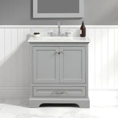 Blossom V8027 30 15 CT Copenhagen 30" Freestanding Bathroom Vanity With Countertop & Undermount Sink - Metal Grey Shop Now