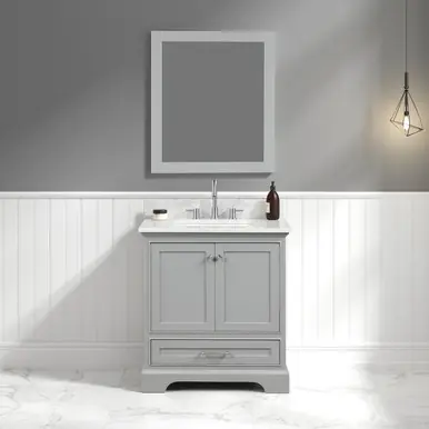Exclusive Offer Blossom V8027 30 15 CT M Copenhagen 30" Freestanding Bathroom Vanity With Countertop, Undermount Sink & Mirror - Metal Grey