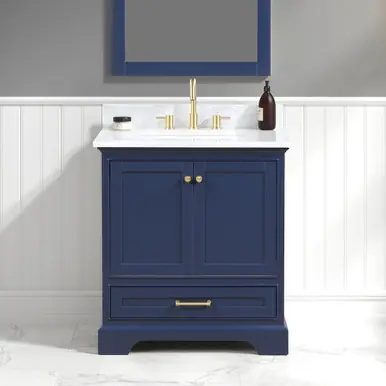 Time-Limited Blossom V8027 30 25 CT Copenhagen 30" Freestanding Bathroom Vanity With Countertop & Undermount Sink - Navy Blue