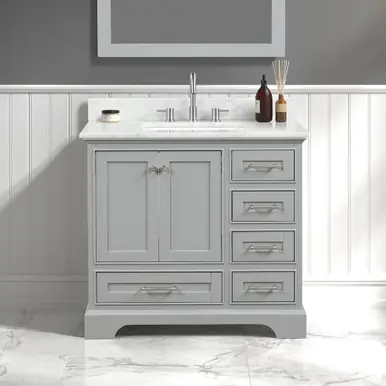Blossom V8027 36 15 CT Copenhagen 36" Freestanding Bathroom Vanity With Countertop & Undermount Sink - Metal Grey Holiday Sale