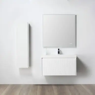 Blossom V8028 36 01 A SC Positano 36" Floating Bathroom Vanity with Sink & Side Cabinet - Matte White Shop Now