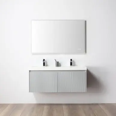 New Release Blossom V8028 48D 15 A Positano 48" Floating Bathroom Vanity with Double Sink - Light Grey