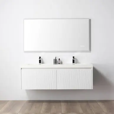 Blossom V8028 60 01 A Positano 60" Floating Bathroom Vanity with Sink - Matte White Exclusive