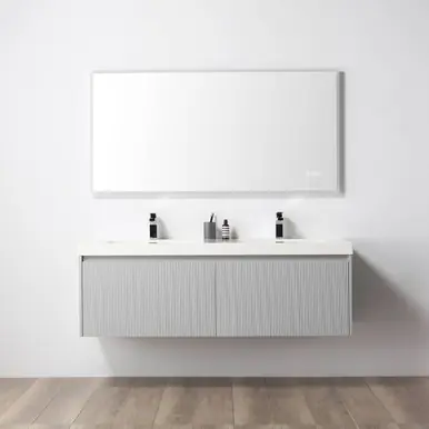 Luxury Blossom V8028 60 15 A Positano 60" Floating Bathroom Vanity with Sink - Light Grey