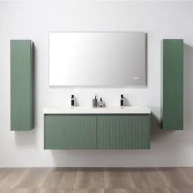 Blossom V8028 60 27 A 2SC Positano 60" Floating Bathroom Vanity with Sink & 2 Side Cabinet - Aventurine Green Place Order