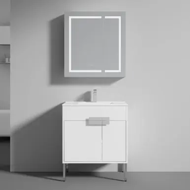 Trusted Brand Blossom V8030 30 01 CH C Bari 30" Freestanding Bathroom Vanity with Sink - Matte White