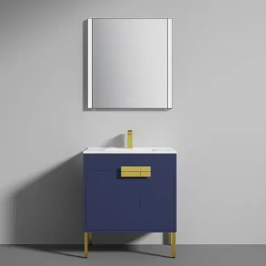 Express Delivery Blossom V8030 30 25 BG C Bari 30" Freestanding Bathroom Vanity with Sink - Navy Blue