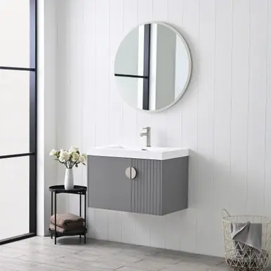 Limited Offer Blossom V8034 30 15 BN A Moss 30" Floating Bathroom Vanity with Sink - Grey