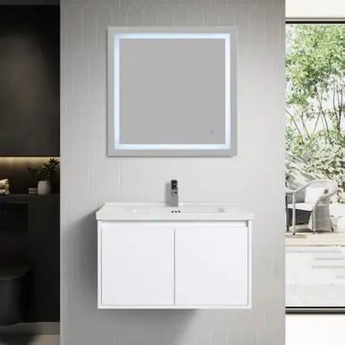 Blossom V8035 32 01 C Bern 32" Wall Hung Vanity with Ceramic Sink - Glossy White Original