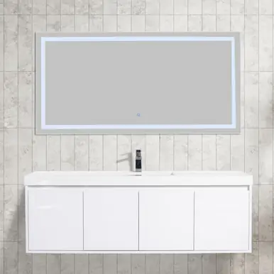Blossom V8035 60 01 S A Bern 60" Wall Hung Single Vanity with Acrylic Sink - Glossy White Limited Edition