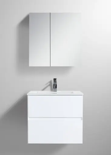 Viral Blossom V8036 24 01 C Assisi 24" Wall Hung Vanity With Ceramic Sink - Glossy White