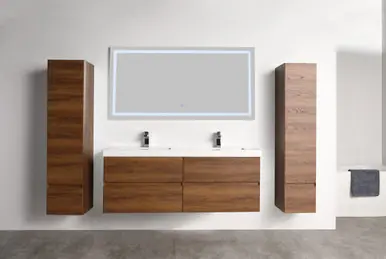 Blossom V8036 48 11 A Assisi 48" Wall Hung Vanity With Acrylic Sink - Brown Walnut Top Pick