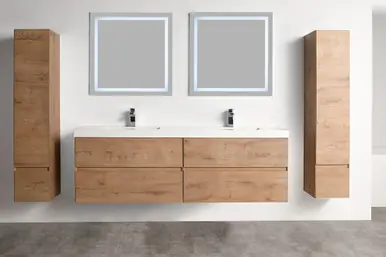 Save Now Blossom V8036 72 29 A Assisi 72" Wall Hung Vanity With Acrylic Sink - Classic Oak