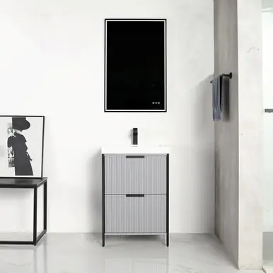 New Release Blossom V8039 24 15 A Zurich 24" Vanity With Acrylic Sink - Metal Grey