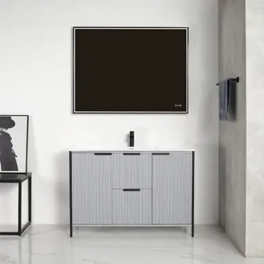 Certified Blossom V8039 48 15 C Zurich 48" Vanity With Ceramic Sink - Metal Grey